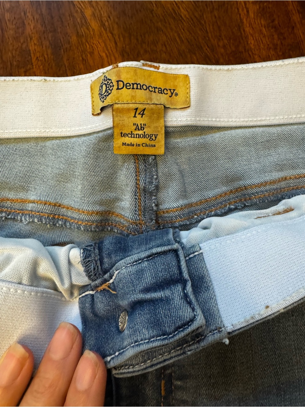 Democracy Light Blue Flare Jeans with Raw Hem size 14 - Picture 5 of 10